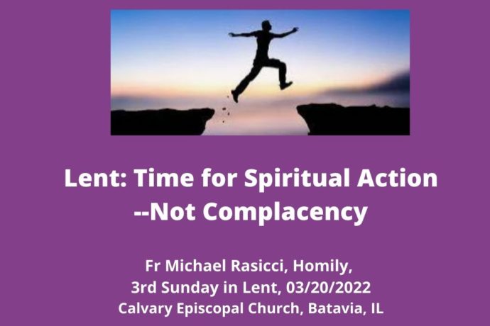 Lent--Time for Spiritual Action--Not Complacency