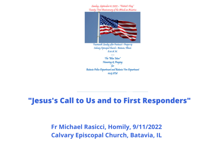 Jesus's Call to Us and to First Responders
