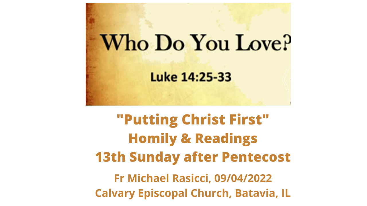 Who Do You Love?  Putting Christ First
