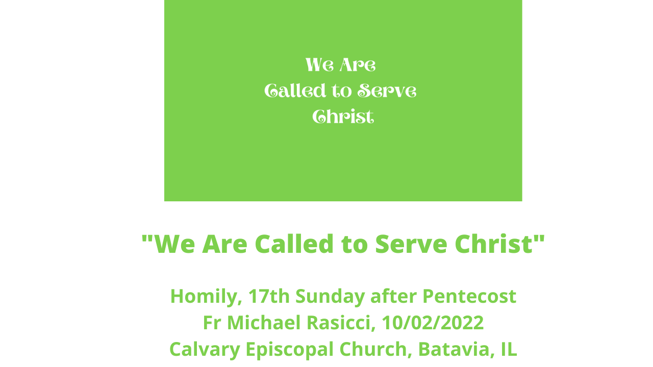 We Are Called to Serve Christ