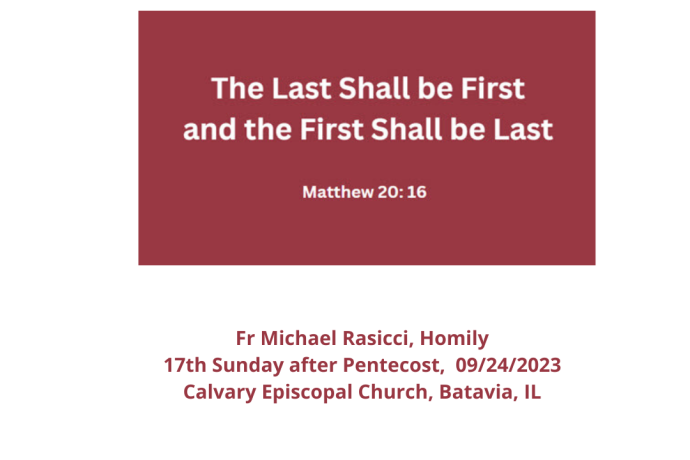 The Last Shall Be First and the First Shall Be Last