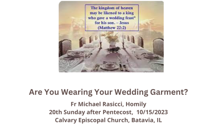 Are You Wearing Your Wedding Garment?