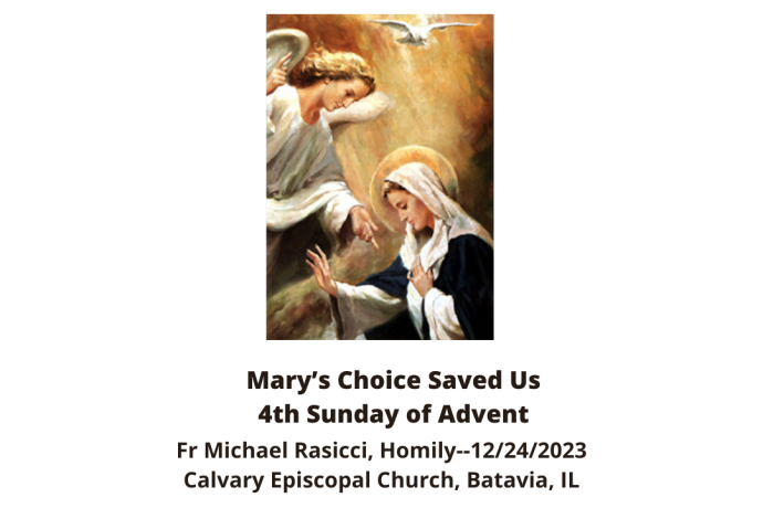 Mary's Choice Saved Us