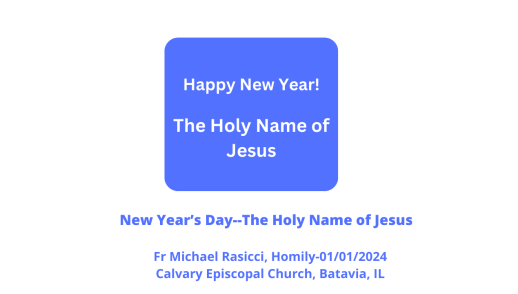 Happy New Year!  Holy Name of Jesus