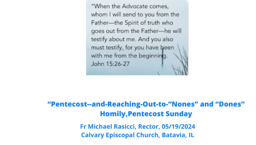 Pentecost--Reaching Out to 'Nones' and 'Dones'