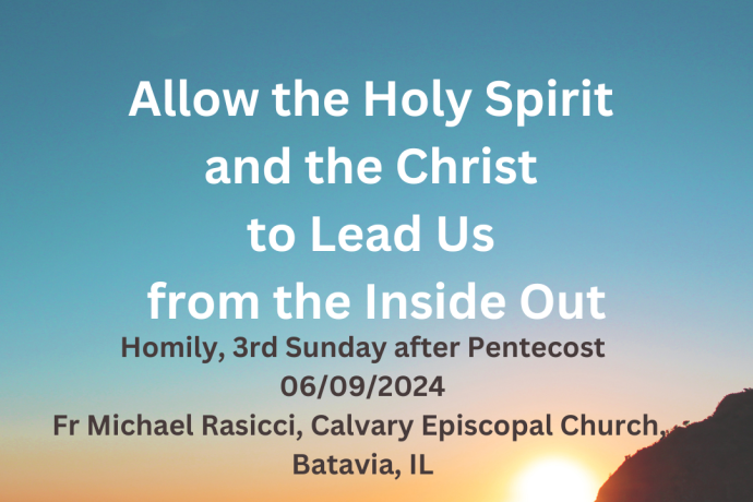 Allow the Holy Spirit and the Christ to Guide Us from the Inside Out