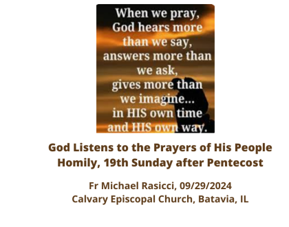 2024-09-29-Homily--God Listens to the Prayers of His People