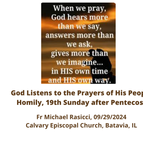 2024-09-29-Homily--God Listens to the Prayers of His People