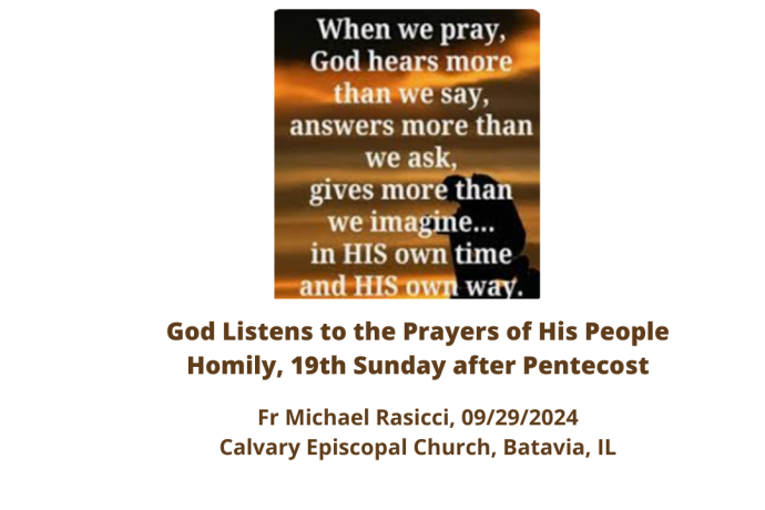 2024-09-29-Homily--God Listens to the Prayers of His People